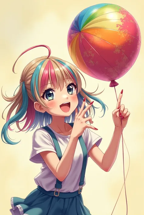 Anime girl pop balloon with nails