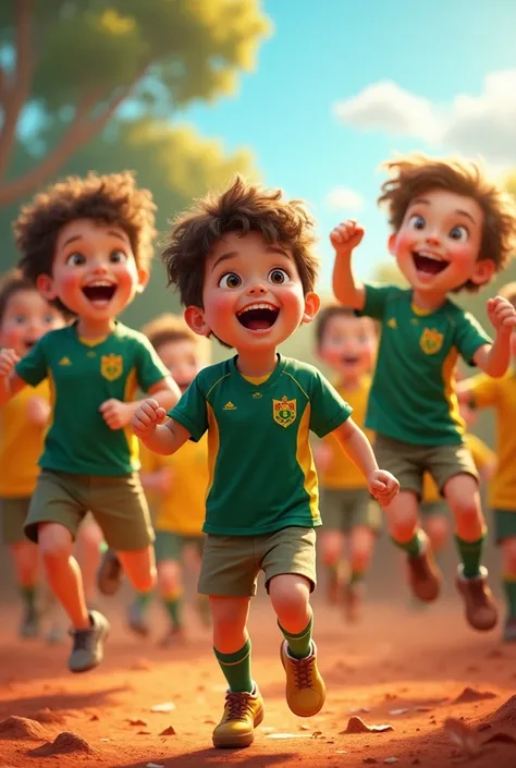 Australian kids wearing Australia sports jersey