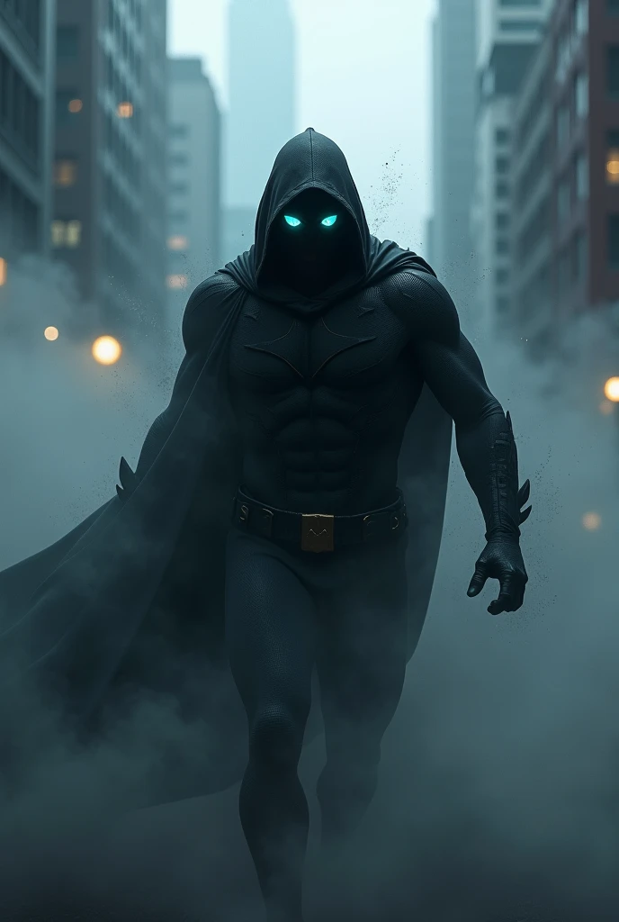 Image superhero darkness powers maximum speed hide in the fog transform into a beast with great strength