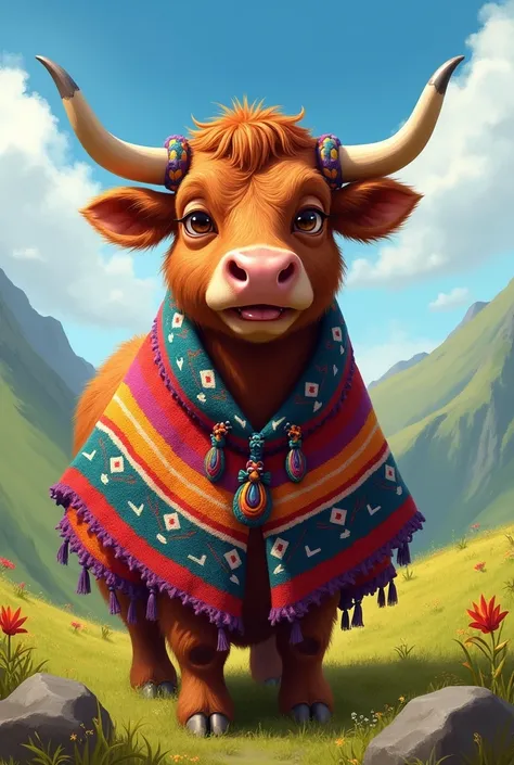 Cow with poncho coat from Peru