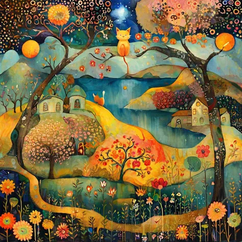 watercolor painting, In the style of Meghan Duncanson, Andy Kehoe and Tom Bagshaw, Klimt. yggdrasill tree, large roots like blown glass tubes sinking into the ground, stained glass branches rising to the sky, in the center dividing the world above and the ...