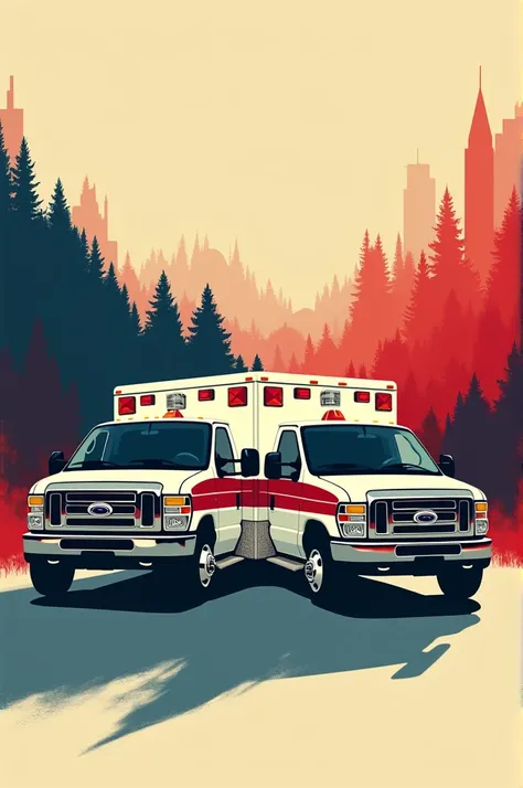 Political propaganda with two ambulances 