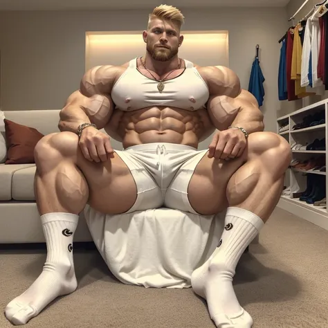 full view full body, photorealistic,((vikingalpha)), handsome blond guy with undercut haircut, muscular, beefy, bara, muscular, ...