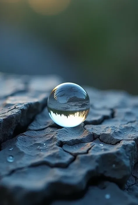 A drop of water on a rock