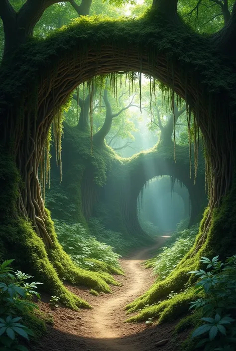 Underground tunnel in the forest 