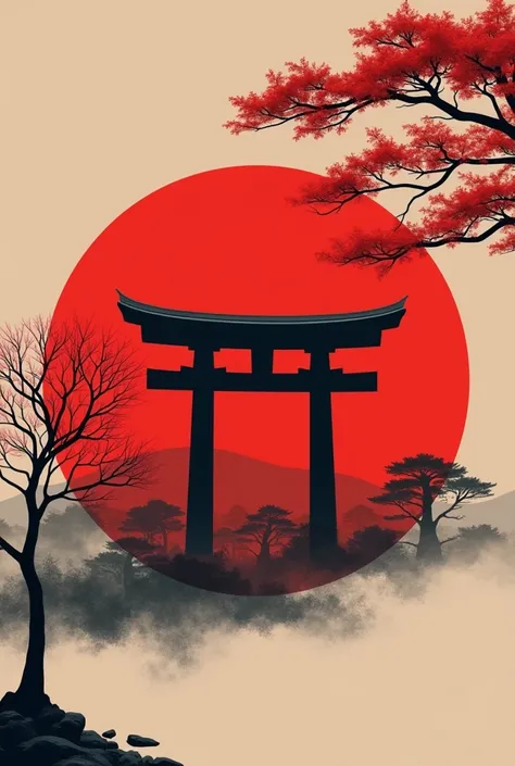 create a minimalist store logo with kyoto characteristics, with shades of red with the word kyoto in the image , be creative with your images, stand out in successful streetwear style clothing stores

