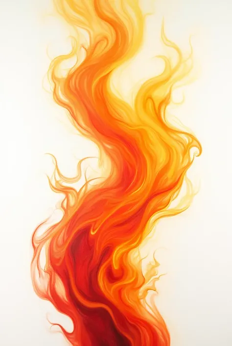 painting with lots of smokeless flames with lots of movement on a white background