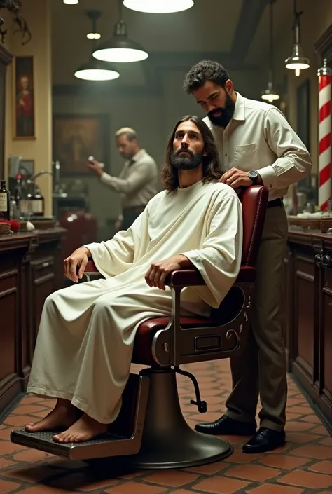 Jesus in the barber shop 