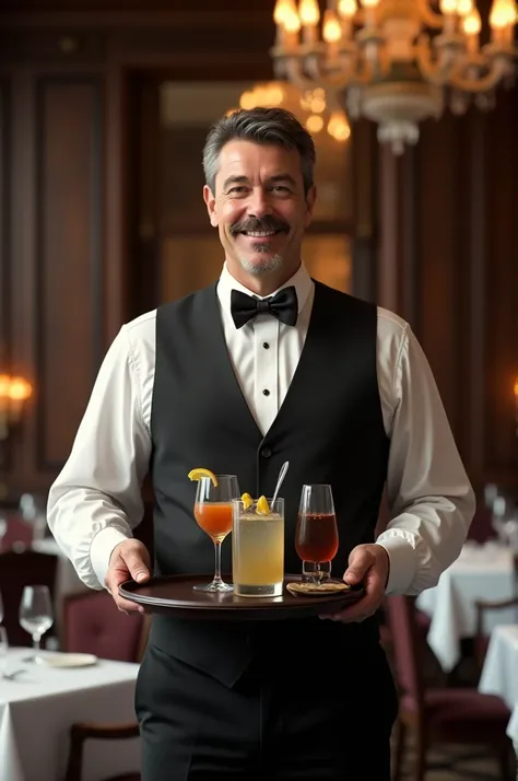 Waiter with vest