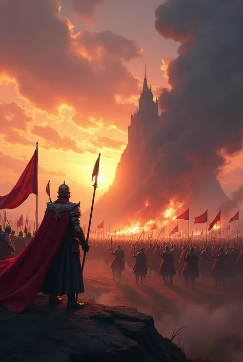 The dawn broke with a fiery blaze, illuminating the sky over Eldor’s Peak, where the battle was about to unfold. The once-serene landscape was now a chaotic tapestry of clashing forces. In the shadow of the great mountain, two armies faced each other, thei...