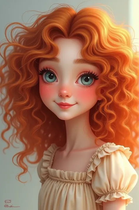 A cute girl with curly hair