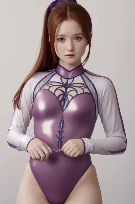 Bonnie Wright in long sleeve gymnast leotard