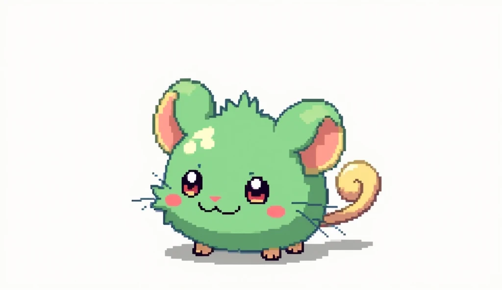 , green tone, white background ,
cute mouse, Pokémon (creature), pixel art, big fit ass,