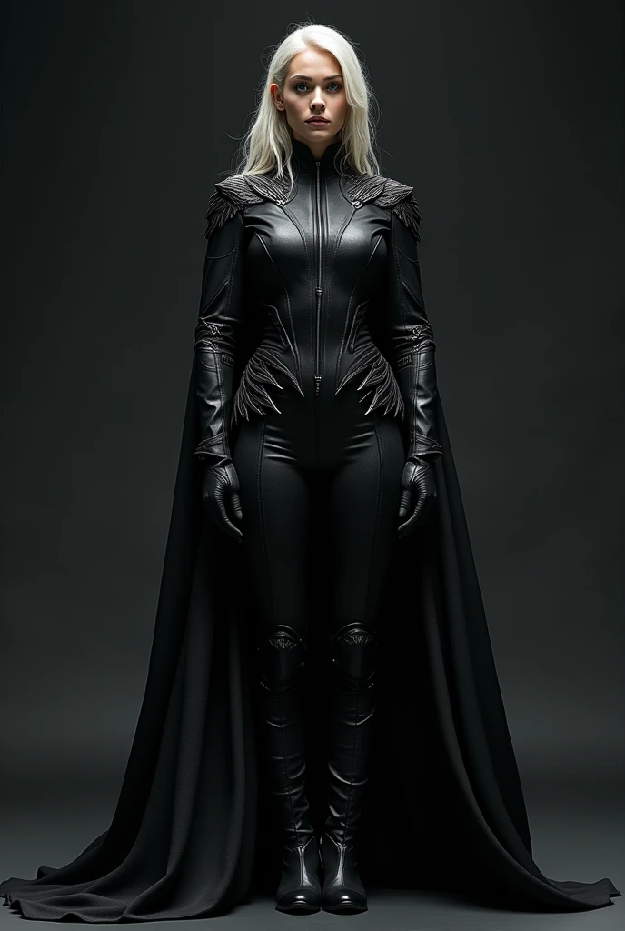 Female Superhero Costume, it is made of elastane and leather, fair and has details that remind us of a black swan