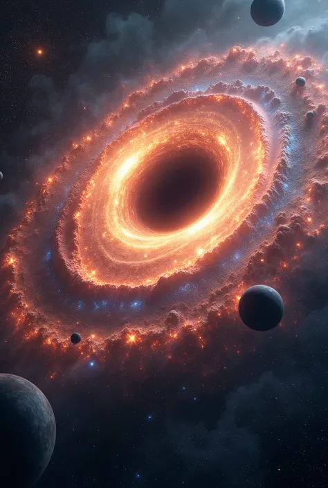 a realistic galaxy with planets black holes