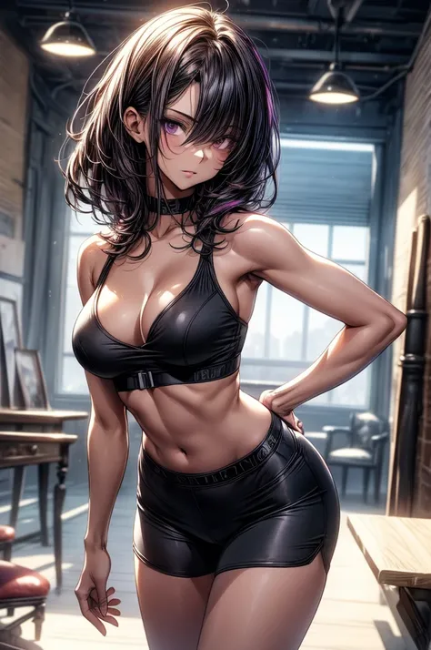 ((Sketch)), ((Watercolor)), ((best quality)), ((masterpiece)), (detailed), 4k image, anime style, beautiful young girl, sleek waist length dark violet-black hair, velvet colored eyes(mix of red and purple), serious and disdainful expression, sharp and arro...