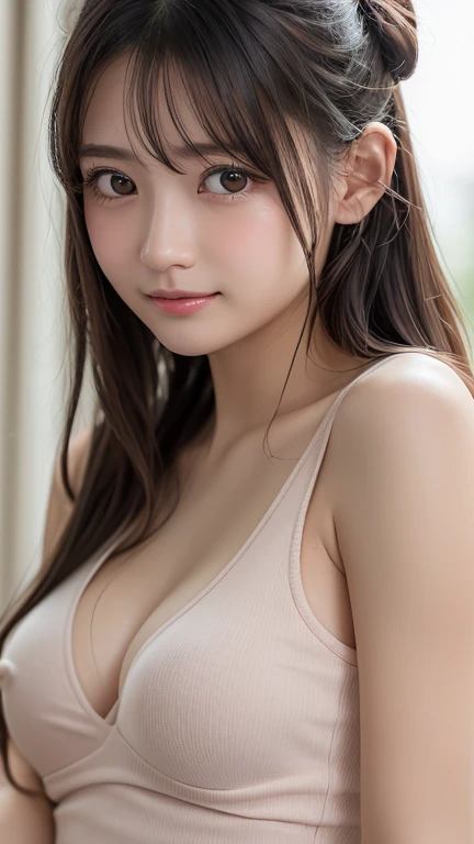 (8k，Highest quality，RAW Photos，超High resolution，High resolution，Attention to detail，Attention to detail，超High resolution)，(((Very beautiful girl)))，(Tank top:1.4)，Realistic atmosphere，Center image，pretty girl，Young Face，Baby Face，Japanese，beautiful girl，Ve...