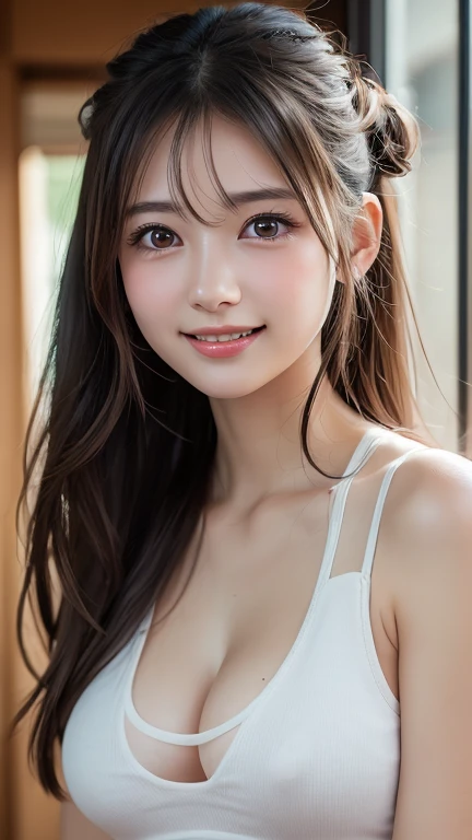 (8k，Highest quality，RAW Photos，超High resolution，High resolution，Attention to detail，Attention to detail，超High resolution)，(((Very beautiful girl)))，(Tank top:1.4)，Realistic atmosphere，Center image，pretty girl，Young Face，Baby Face，Japanese，beautiful girl，Ve...