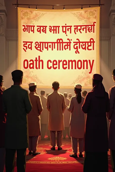 "Kodinar Memon Jamat 
Oath ceremony"written on banner