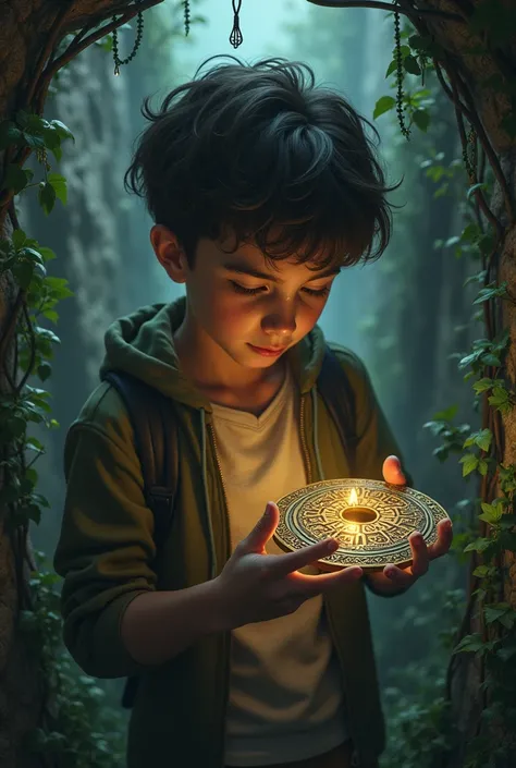 Teenager male finding a key in the maze




 

