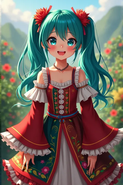 Hatsune miku in a Chilean dress