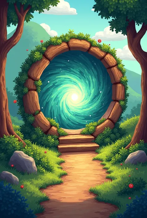 Based on the Stardew game style, its textures and etc. are worth it., create a small magic portal that takes you to another dimension