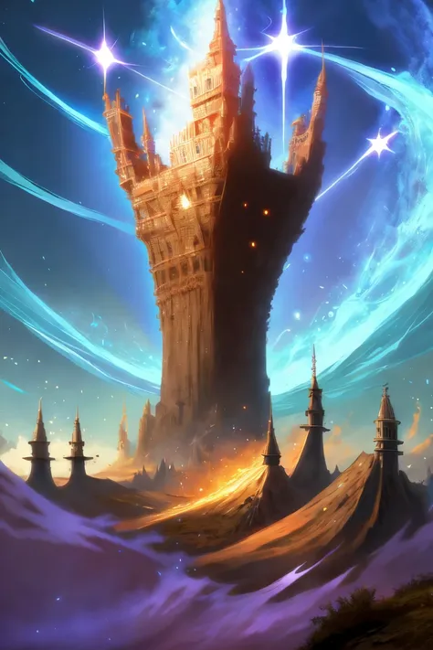 Medieval fantasy world background, cinema, sky, magic
