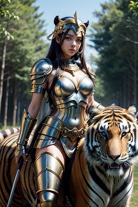 I WANT A PICTURE WITH THE GODDESS ATHENA WITH HER SEXY ARMOR, HER ON TOP OF HER EXOTIC ANIMAL HE IS A MIX OF HORSE WITH A TIGER&#39;S HEAD, FOX&#39;S TAIL AND 