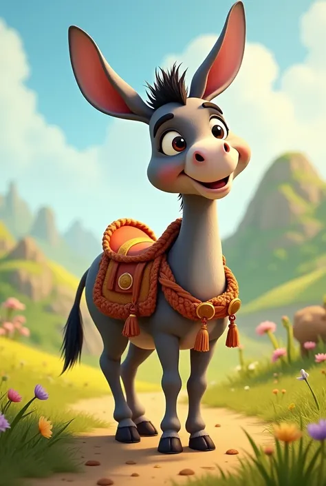 Animated donkey with a saddle