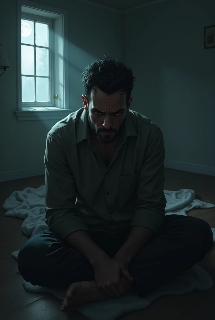 Pensive and restless man in a room 
