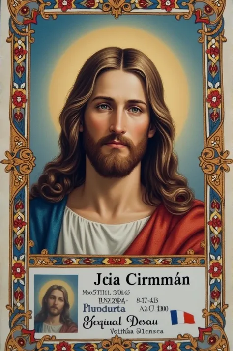 Chilean driver&#39;s license with photo of Jesus