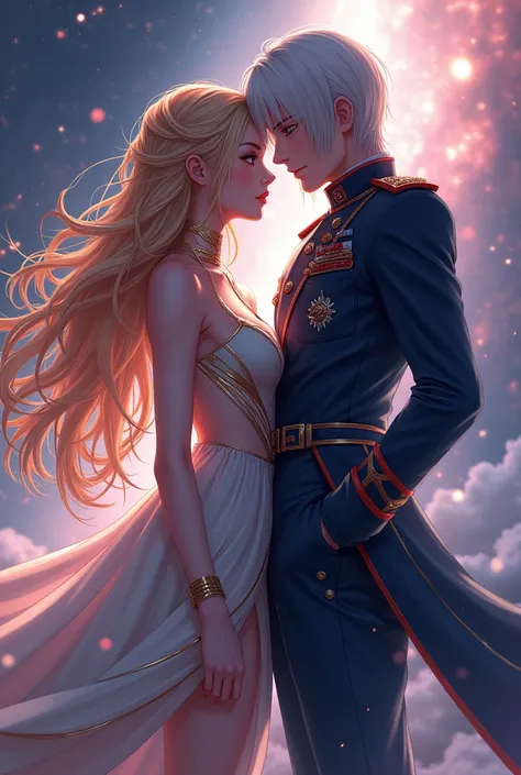 The Wattpad cover is about the novel by an incredibly beautiful young femme fatale, an incredibly beautiful blonde woman, a princess of Venus and a general of the Earth army, a tall, handsome, statuesque, courageous adult man with long straight platinum ha...