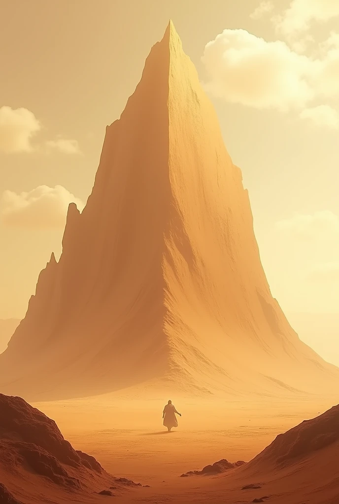 The image depicts a wall of sand in the stylized desert