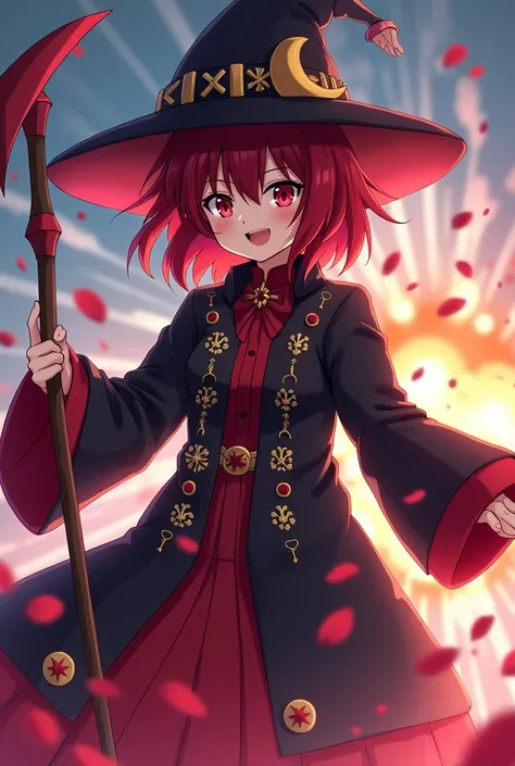 Ruby Rose from RWBY reimagined as Megumin from KonoSuba