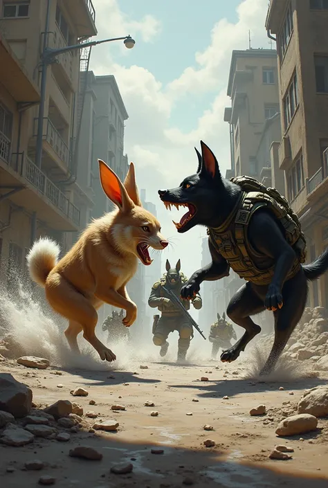 Unhinged Bunnies vs Dog unit