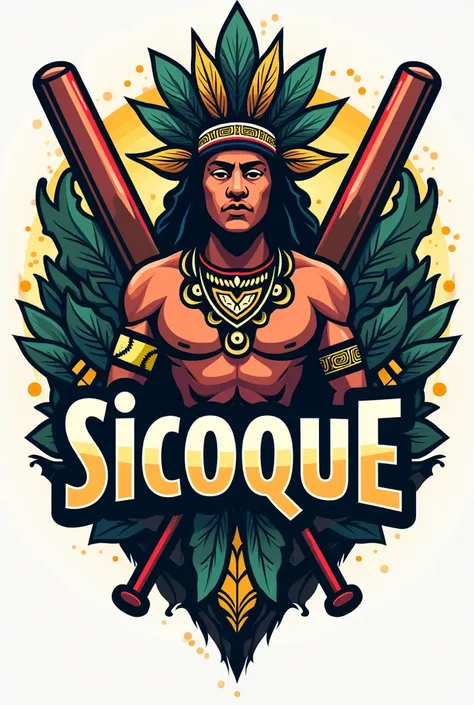 Logo of a soccer team with a typical Venezuelan Indian and the name Sicoque, that you have bats and softballs 