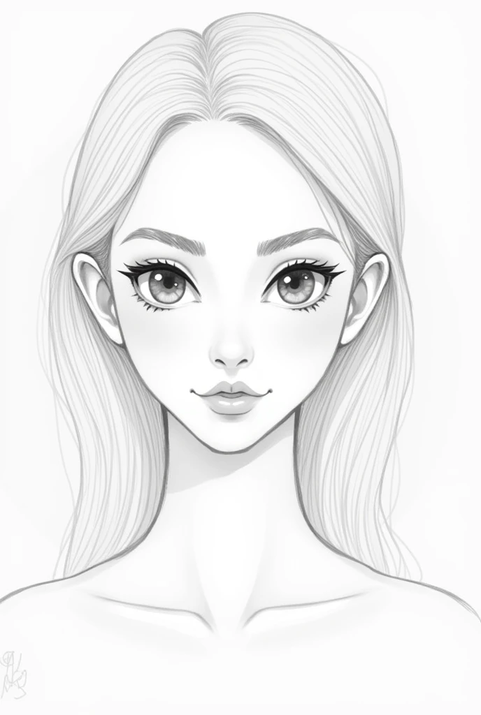 Female Face Sketch Tutorial, dashed lines, tutorial for beginners 