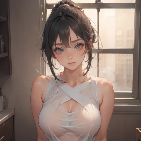 full body Waifu beautiful detailed eyes, beautiful detailed lips, extremely detailed eyes and face, longeyelashes, 1girl, sensual, young woman, sexy medium / large breasts, beautiful feminine face, nice sexy thighs, slim, sexy, erotic, beautiful clothes, p...