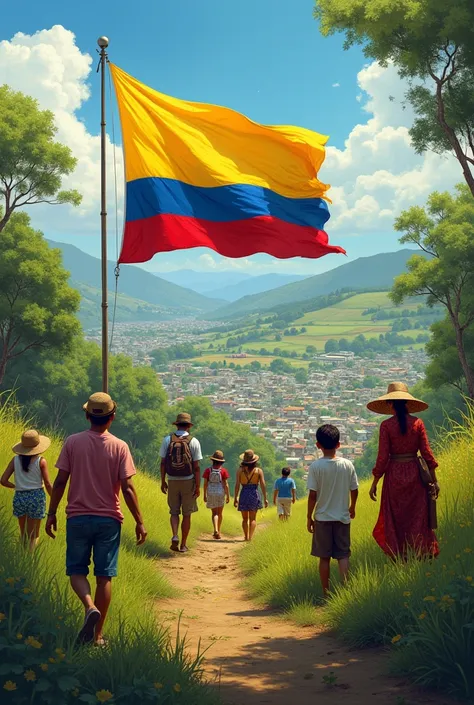 flag of colombia flag of northern santander colombia youth and adults countryside, peace, city