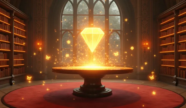  Diamond Illuminated Room Description: When Emilia completes the last story, The original library is transformed by the light of the diamond. The room is illuminated with gold and silver tones, as if the whole place was covered in a soft magical light.
sty...