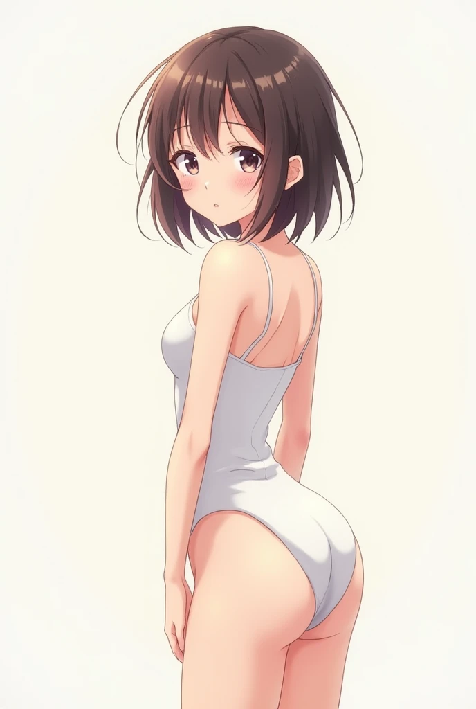 anime girl in swimsuit shy