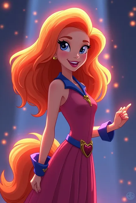 Equestria girls starring adagio dazzle în The main role redeemed with 17th season 2024 with luminos vivid Orange hair color