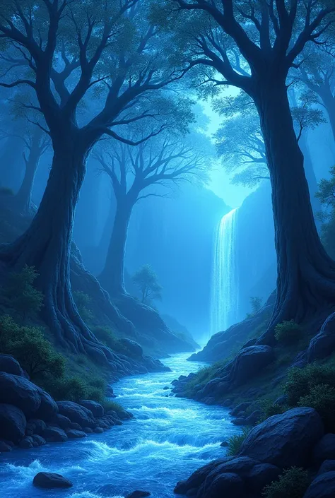 Trees glowed with soft, blue light, and rivers sparkled with silver.