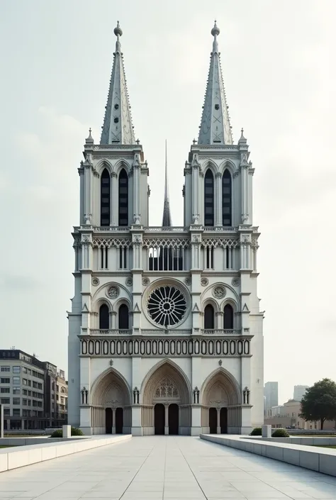 Make Notre Dame Cathedral in a rational style 