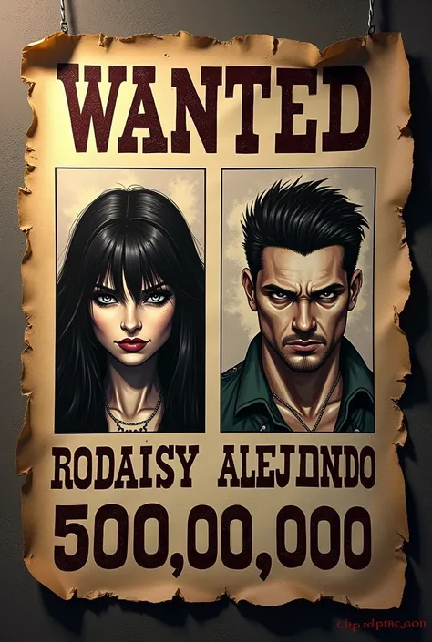 Wanted posters with the names of "RODAiSY" "alejandro" reward (500,000,000)
