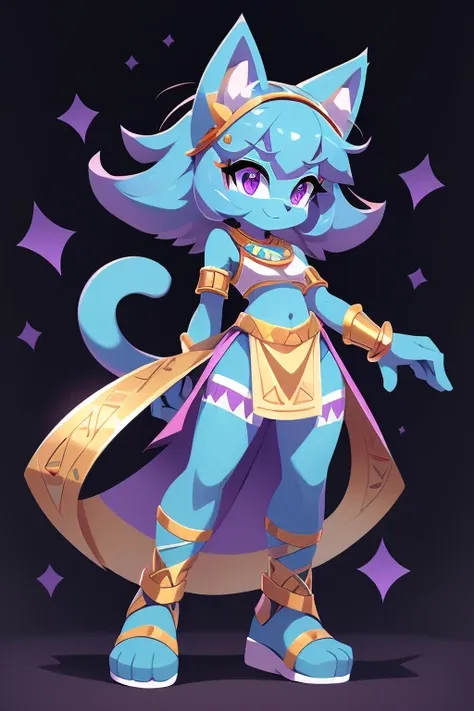 complete body, face perfect, cabelo roxo, star guardian, purple and cyan eyes, bright purple eyes, long eyelashes, cyan blue fur...