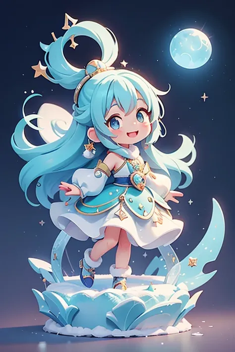 ice　carpet　smile　character　Anime-style design　Highest quality ,masterpiece, figure, Very delicate and beautiful, wonderful, In detail, masterpiece,　Charm
