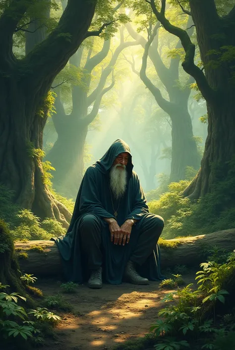 A meeting with a mysterious old man in the forest)