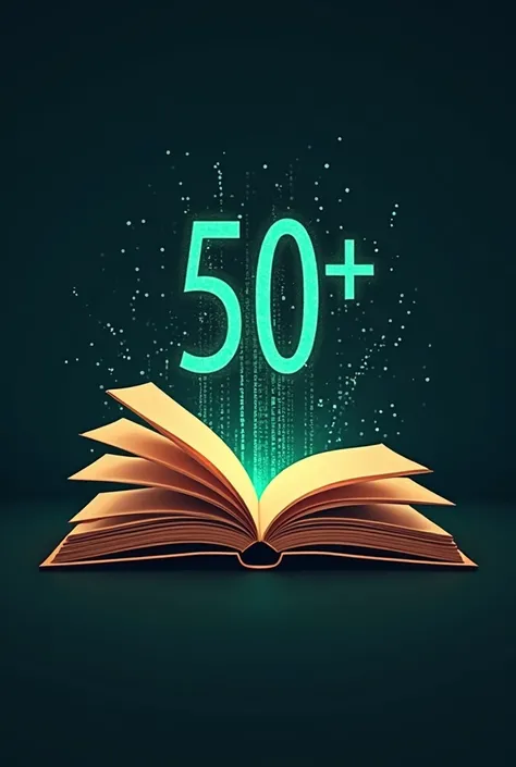 "The logo shows an open book whose pages transform into a digital symbol, as pixels or a series of circuits. This symbolizes continuous learning and the transition from analog to digital.. The number &#39;50+&#39; is written at the top or side of the book,...