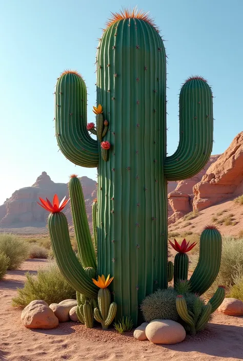 A sign for a store that will be called mandacaru. The “M” will be a cactus and in the second “A” I want a mandacaru flower behind it